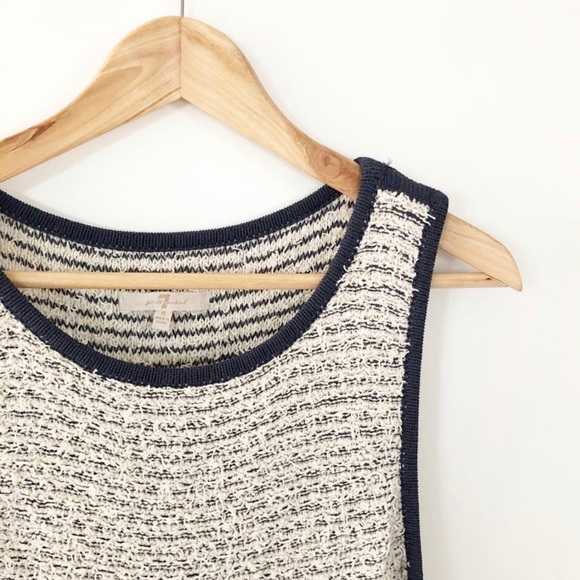 5/$40 7 for All Mankind Ivory/Navy Open Side Top sz s - Picture 2 of 8